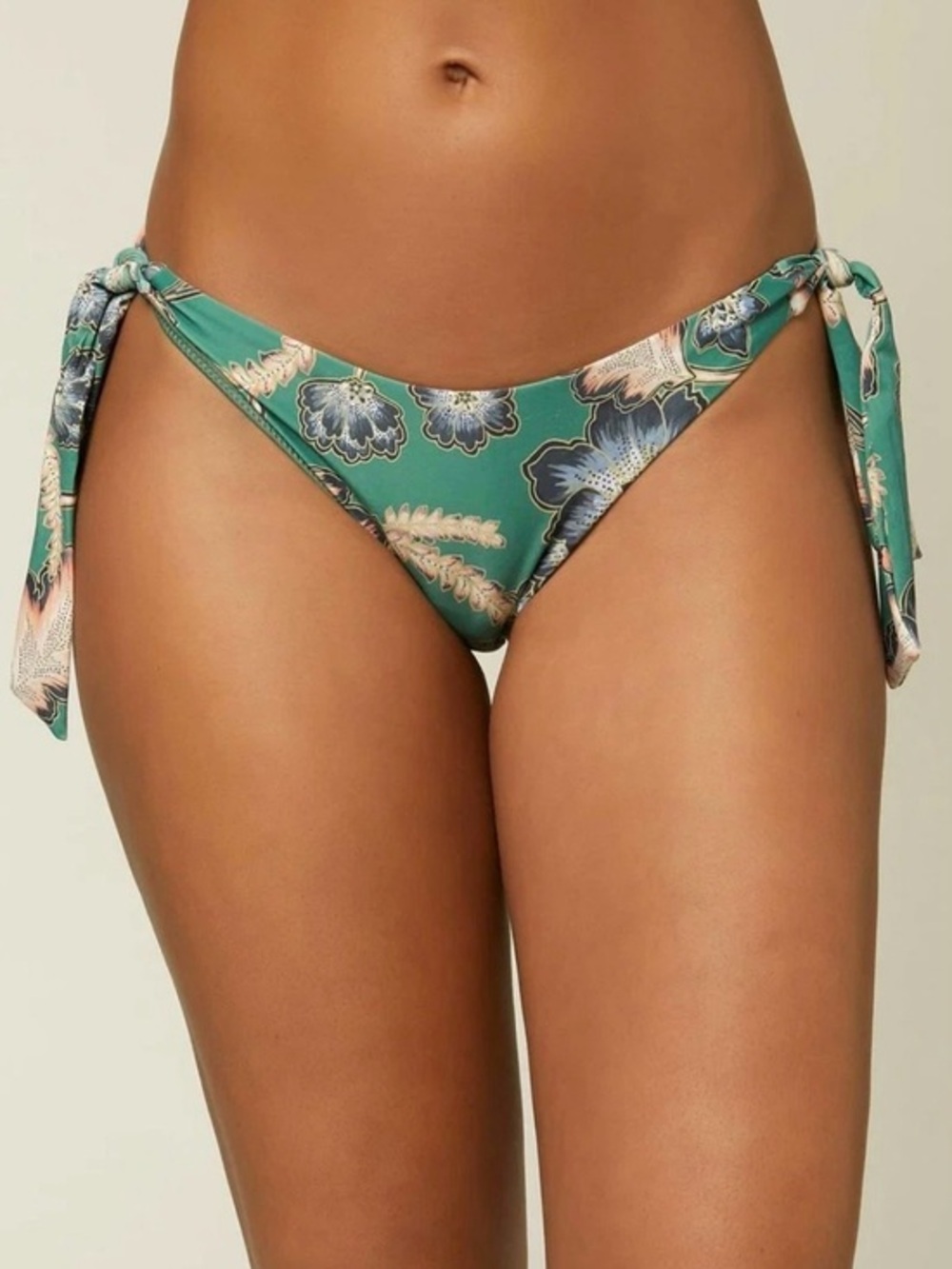 ONeill Maho Westerly Floral Tie Side Bikini Bottom Green Blue Womens Size Large